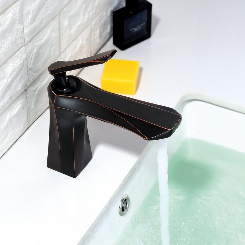 Wenjie bathroom tap hot and cold home Terri-basin Black white terrace basin make-up room washbasin surface basin tap