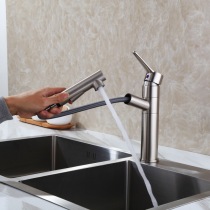 Wenjies new full copper hot and cold kitchen sink washbasin tap terrace pelvic floor basin with pull-out tap