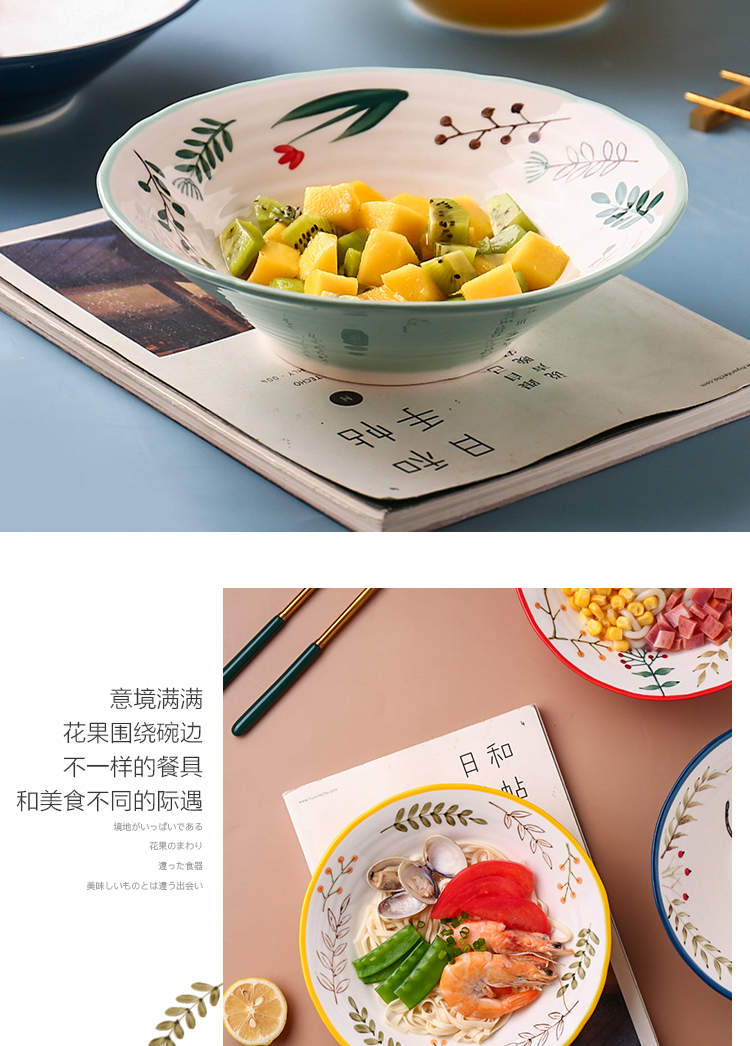 Island house Japanese rainbow such as bowl in a single creative household size, special ceramic bowl to eat beef noodles, mix rainbow such to use such shop