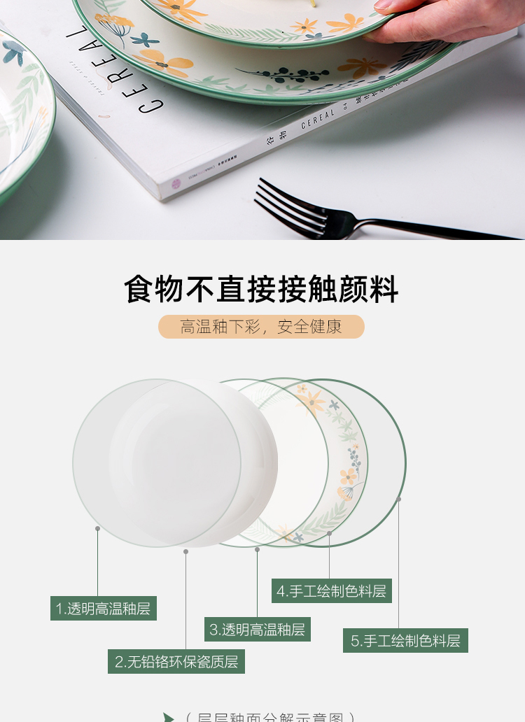 Sichuan island house jose park under the glaze color microwave ceramic tableware bowl dish bowl rainbow such as bowl bowl plate suit household