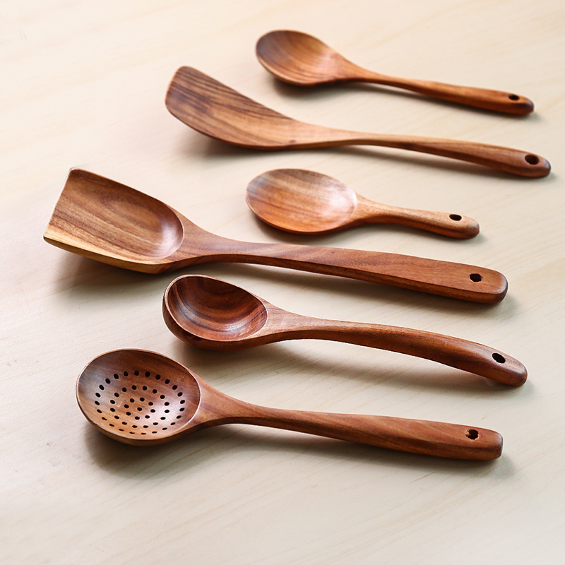 Wood shovel not covered with pan special high temperature resistant home fried vegetable pan shovel wood quality soup spoon frying spoon frying and shoveling cookware cover set