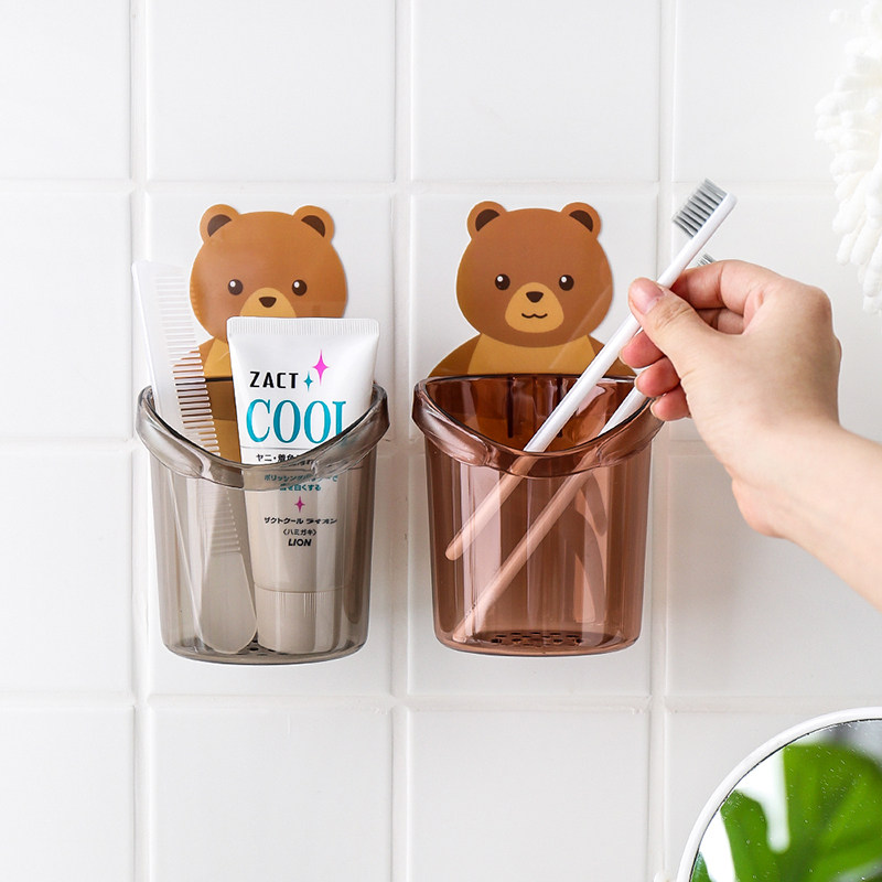 Kawashimaya powder room toothbrush rack rack wall-mounted punch-free comb storage box children's toothpaste toothbrush holder