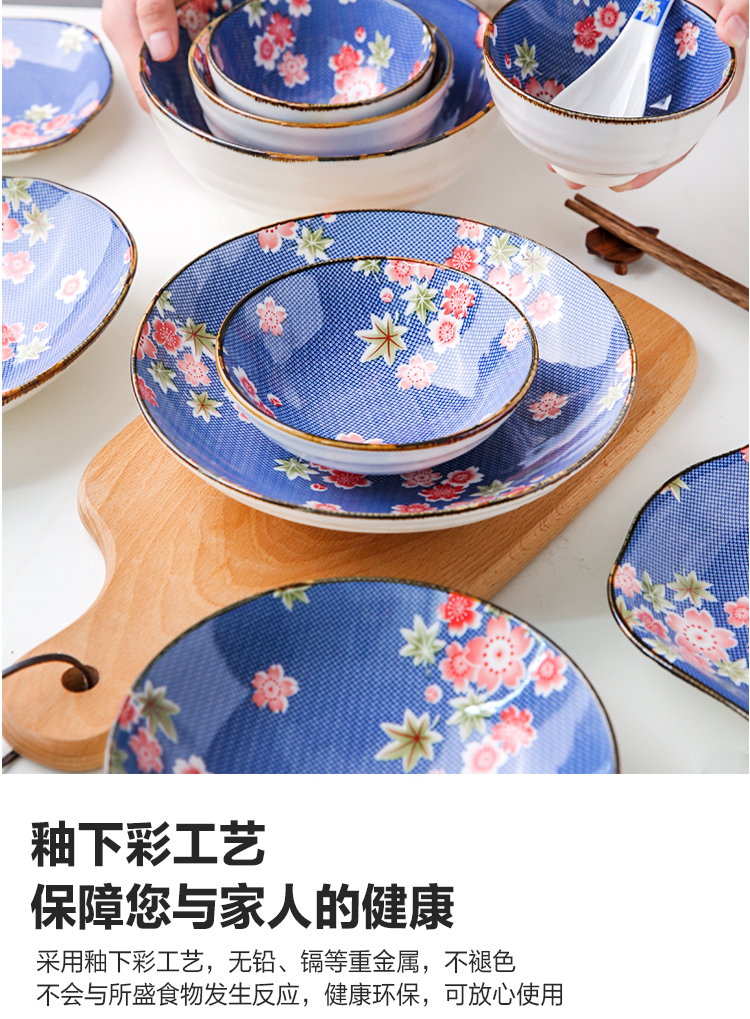 Island house Japanese - style tableware in creative household ceramic bowl 0 fish dish dish combination suit the rainbow such as bowl soup bowl