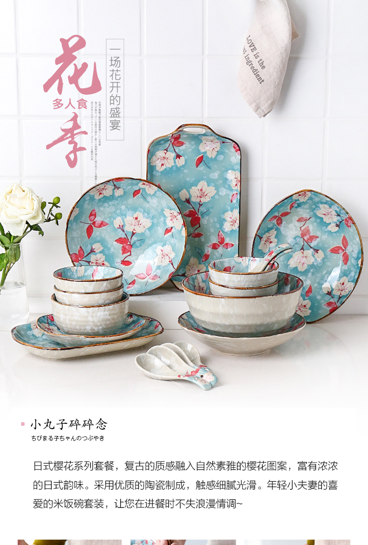 Sichuan in Japanese dishes chopsticks tableware suit dishes creative move web celebrity ceramic soup bowl household composition