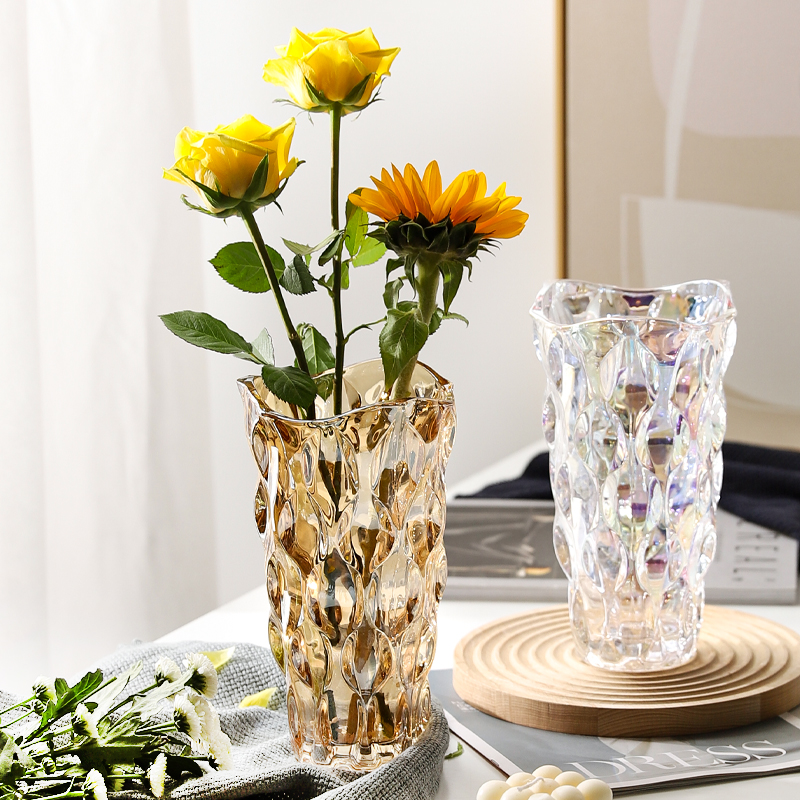 Kawashima House glass vase Swaying Pieces Living Room Inserts Vases Light Extravagant and High-end Nets Red Hydropony Vases Superior Sens Wind-Taobao