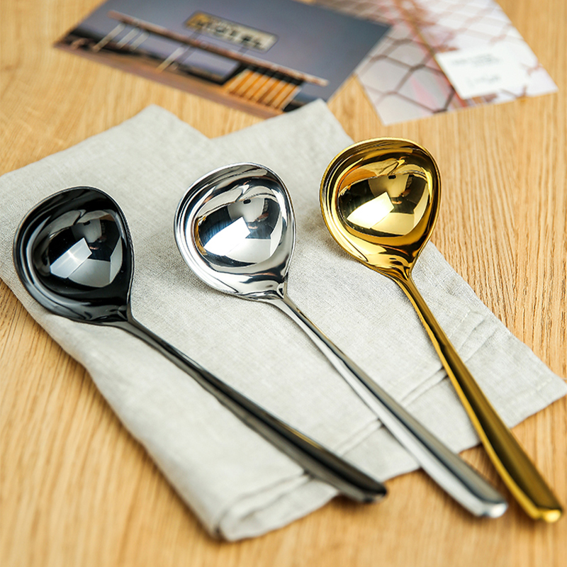 Sichuan Island House Soup Spoon for Home Big Number of Soup Soup Spoon Porridge Spoon Hot Pot spoon Stainless Steel Long Handle Han Style Soup Spoon Spoon