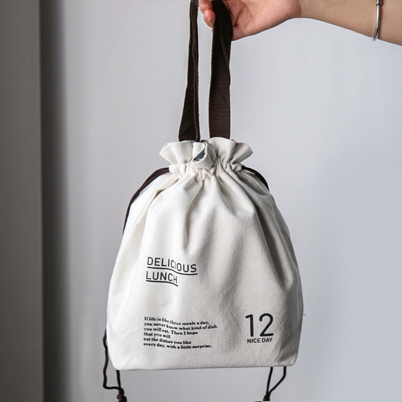 Kawashima house insulation lunch box bento bag handbag simple office worker with rice bag tote bag Canvas hand bag