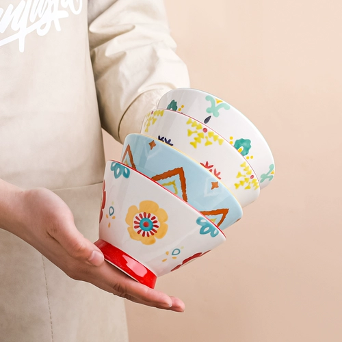 Кавашима дом японская керамическая миска в стиле керамическая миска с единственной красивой рисовой миской маленькая миска Симпатичная девочка Сердце Ковша Миска Высокая миска ноги