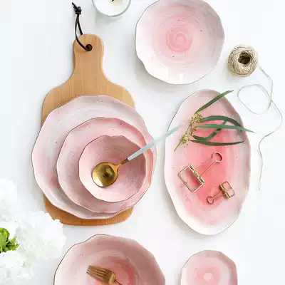 Kawashimaya Japanese phnom penh plate plate Household plate Creative Western tableware Steak plate Fish plate Dumpling plate plate