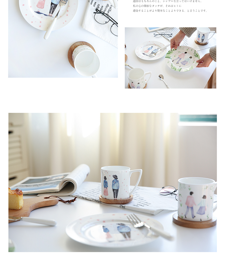 Sichuan in creative picking household food dish plate tableware ceramics western food steak plate breakfast plate glass mugs