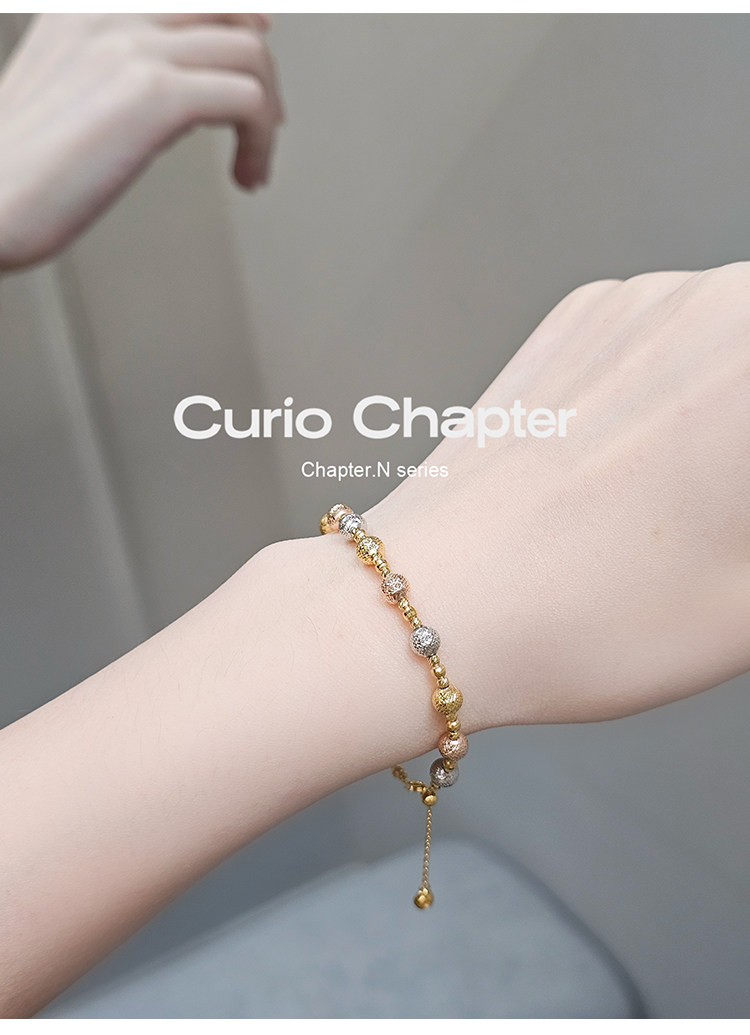 Серебряное ожерелье curio chapter三色车花球项链925银意大利工艺轻奢小众时尚高级