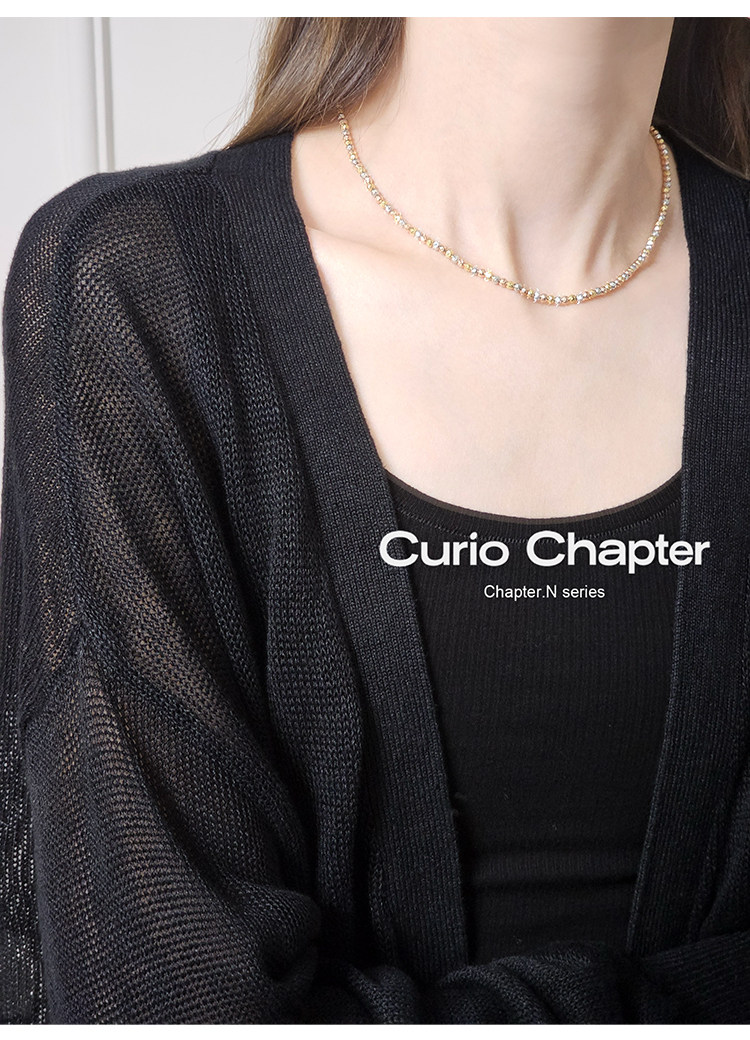 Серебряное ожерелье curio chapter三色车花球项链925银意大利工艺轻奢小众时尚高级