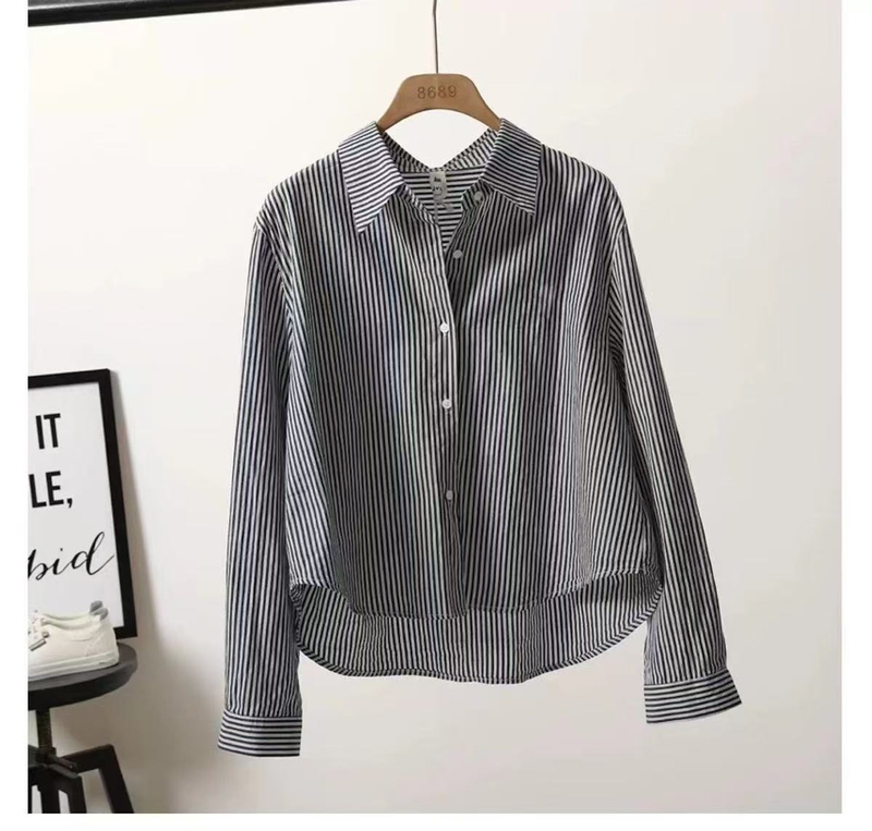 Elegant, Simple, Loose-Fitting, Classic Striped Slimming Shirt for Women, 2026 Spring and Autumn New Fashion Versatile Long-Sleeved Top Elegant, Simple, Loose-Fitting, Classic Striped Slimming Shirt for Women, 2026 Spring and Autumn New Fashion Versatile Long-Sleeved Top