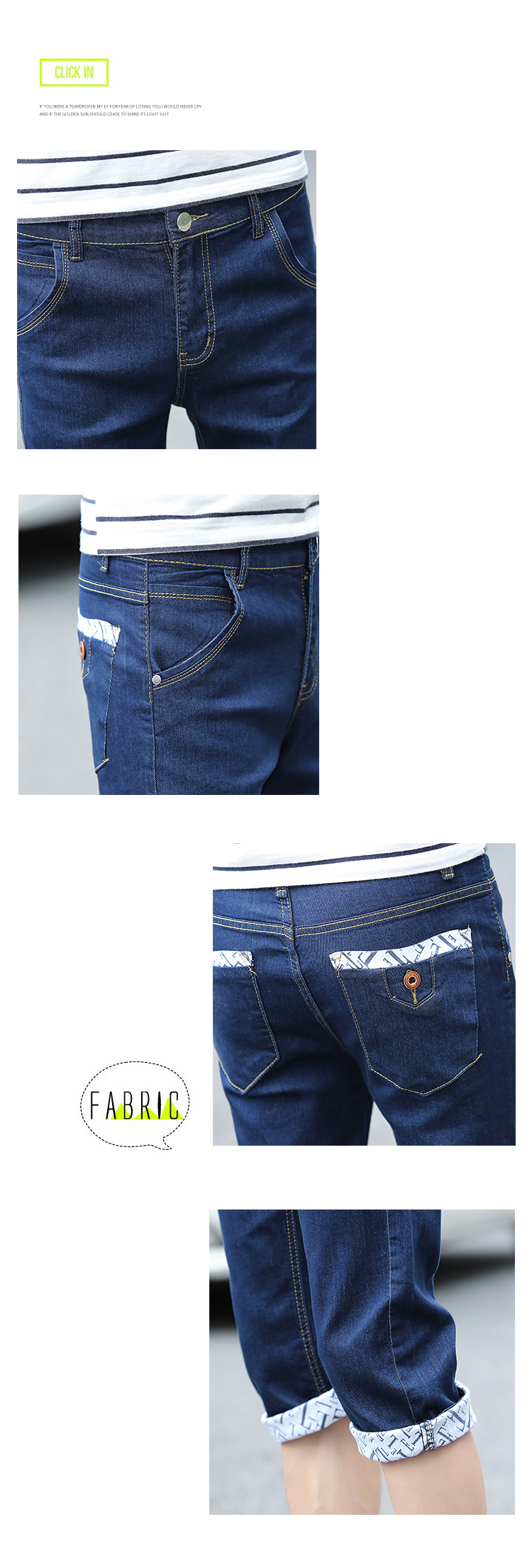 Mùa hè cắt quần short nam mùa hè denim 7 điểm quần thanh niên Slim Hàn Quốc phiên bản của bàn chân nhỏ của người đàn ông quần mỏng