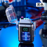 Черная зажигалка, льняная сумка, подарочная коробка, с LED дисплеем