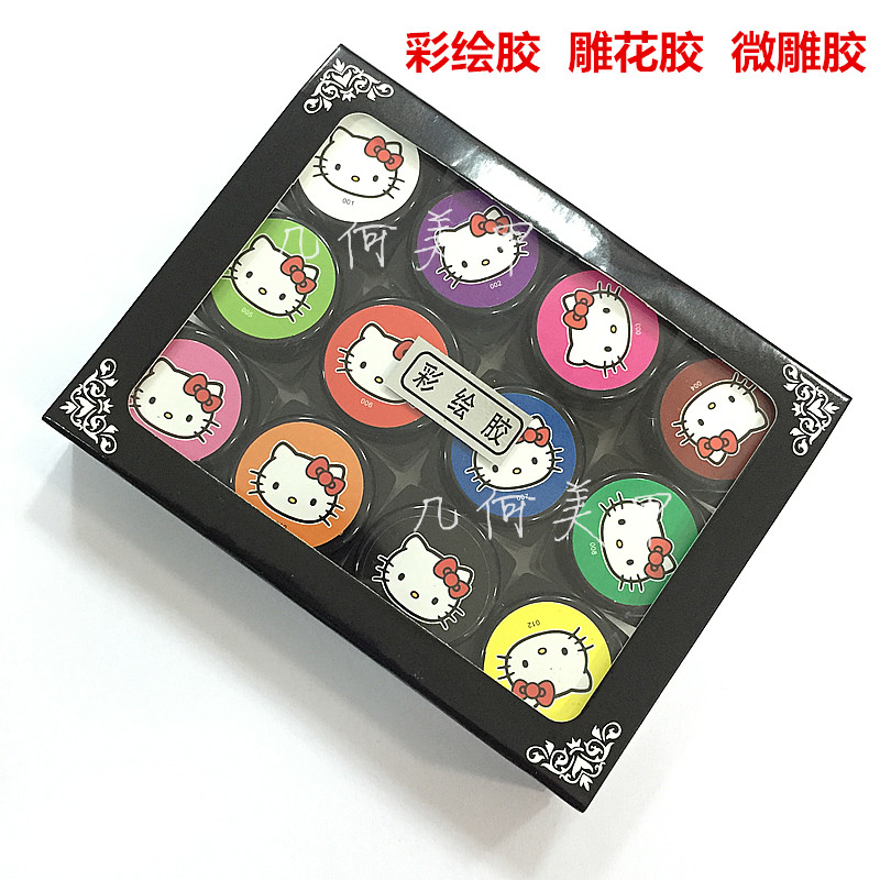美甲指甲油拉线胶 彩绘胶雕花胶微雕胶12色画花胶彩色新款