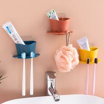 Creative toilet rack-free bathroom wash table suction wall-mounted comb toothpaste toothbrush storage rack