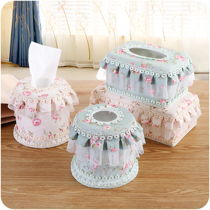 Creative Tissue Box Fields Garden Cloth Art Home European Style Living Room Car Tea Table Lace Creative Home Extraction Toilet Paper Towel