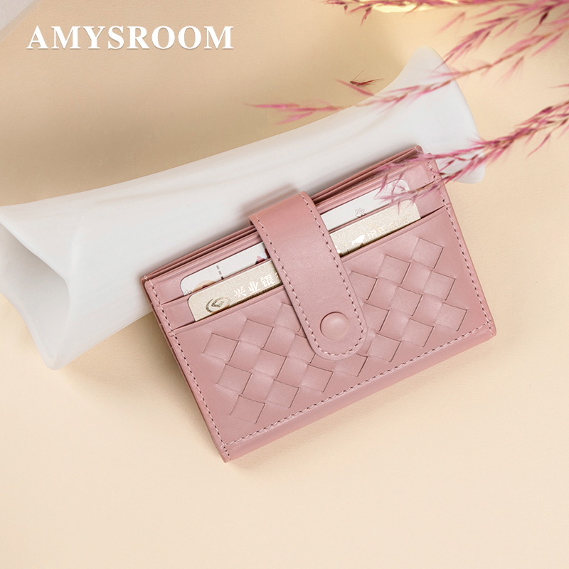 Card Bag Woman Type Large Capacity Ultra Slim Genuine Leather Card Clip Refined High-end Zero Money Bag Integrated Two-in-one Card Bag