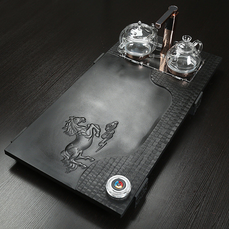 High-end relief block natural Ujiujiu tea set stone tea set stone tea sea kung fu tea table household office