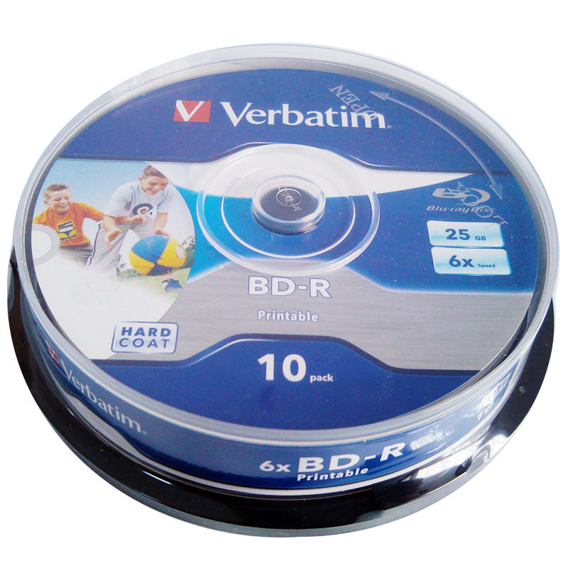 VerbatimBD-R 6X 25G 10P barrelled with printable Blu-ray dvd burn disc optical discs