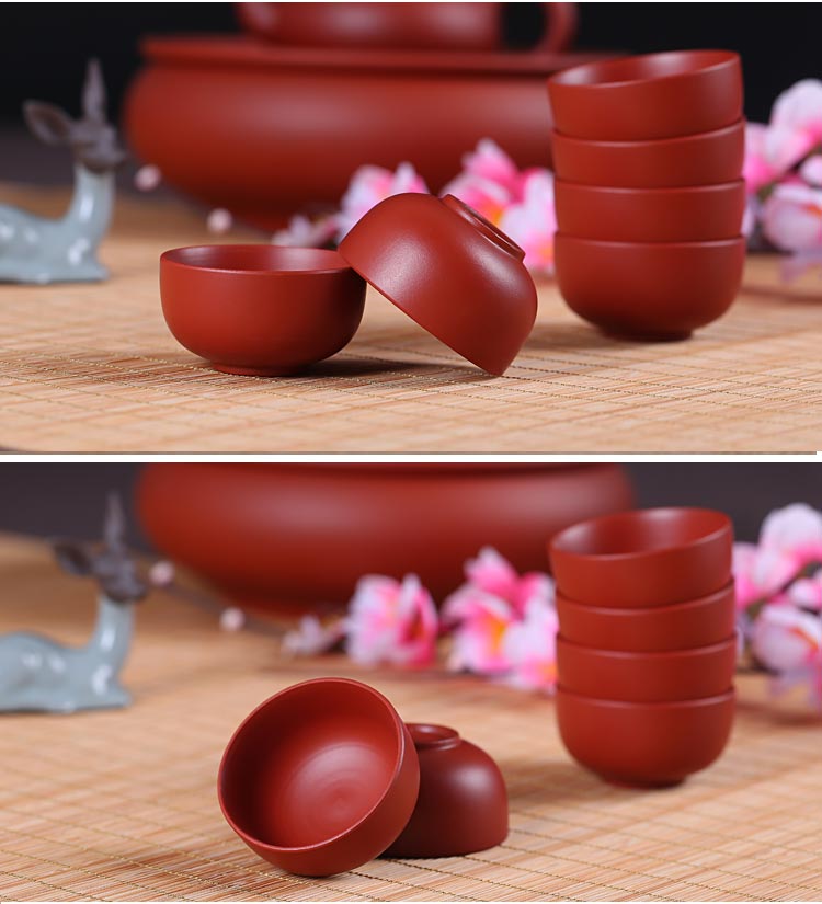 Trà đặt cốc cát màu tím 茗 cốc chén nhỏ màu tím cát kung fu cup lớn chén gốm trà bát cup 6 Túi