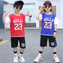Childrens sports basketball suit summer suit Performance suit Small medium and large boys breathable sweat-absorbing jersey training suit