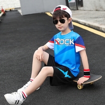 Jersey boys summer thin section 2021 new quick-drying basketball suit set in large childrens short-sleeved T-shirt sportswear