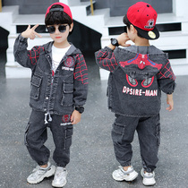 Childrens clothing boys autumn suit 2020 new spider-man autumn in the big childrens cowboy handsome tide spring and autumn childrens clothing