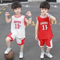 Boys summer new training suit Jersey Kindergarten class suit Childrens middle and small children baby suit Basketball suit Team uniform