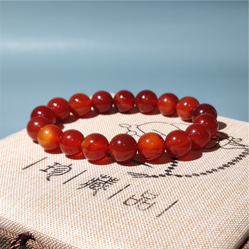 Grade Ab Natural Red Agate Bracelet, Wine Red, Zodiac Year, Unisex Couple Crystal Chalcedony Bracelet Jewelry, Small Gift Grade Ab Natural Red Agate Bracelet, Wine Red, Zodiac Year, Unisex Couple Crystal Chalcedony Bracelet Jewelry, Small Gift