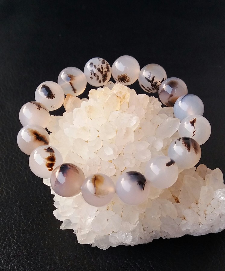 Bán buôn Vòng đeo tay mã não tự nhiên Đại dương Vòng đeo tay Chalcedony Dương Hoa cỏ Agate Vòng tròn đơn Vòng tay Cặp đôi vòng tay gỗ trầm hương