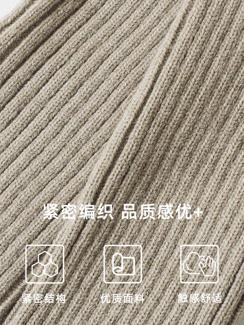 Knitted Leg Warmers for Women, Autumn and Winter, Thickened, Heat-Retaining, Foot-Covering, Stacked Sock Covers, Mid-Calf, Vertical Stripes, Slimming, White