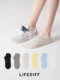 Women's Non-Slip Socks That Don'T Slip Off, Sweat-Absorbent Short Socks, Low-Cut Solid Color Liner Socks, Linen Low-Cut Right-Angle Heel Socks for Summer, Spring, and Autumn