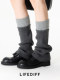Autumn and Winter Slimming Leg Warmers for Women, Stacked Socks Paired with Small Leather Shoes, Vertical Stripe Color-Blocking, Gray Warm Long Socks
