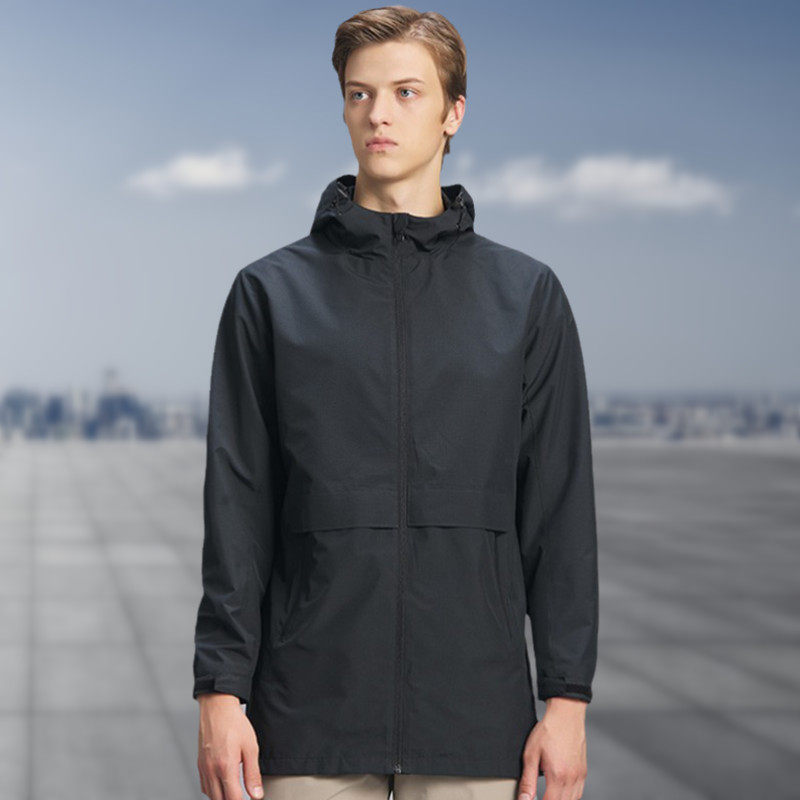Explore men's medium- and long-form single-layer charge coat for autumn wind insulation and leisure sports coat waterproof