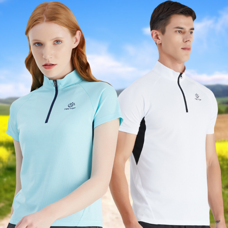 Exploring Tutor Speed Jersey Men And Women Short Sleeve T-Shirt Standings Summer Outdoor Sports Hiking Casual Couple Quick Dry Half Cardigan