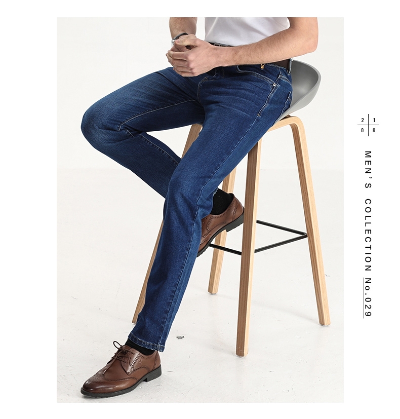 Playboy jeans nam stretch casual slim thẳng mùa hè mới lỏng thanh niên dài quần nam quần
