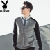 Giả hai mảnh Playboy áo len nam áo len nam mùa xuân và mùa thu mô hình mỏng dài tay kinh doanh bình thường áo len nam quần áo áo  Hàng dệt kim