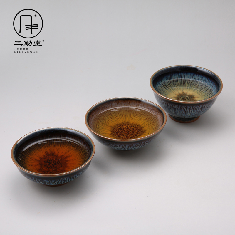 Kung fu tea cup three frequently hall jingdezhen ceramic tea cup cup sample tea cup up cup cup S41083 master