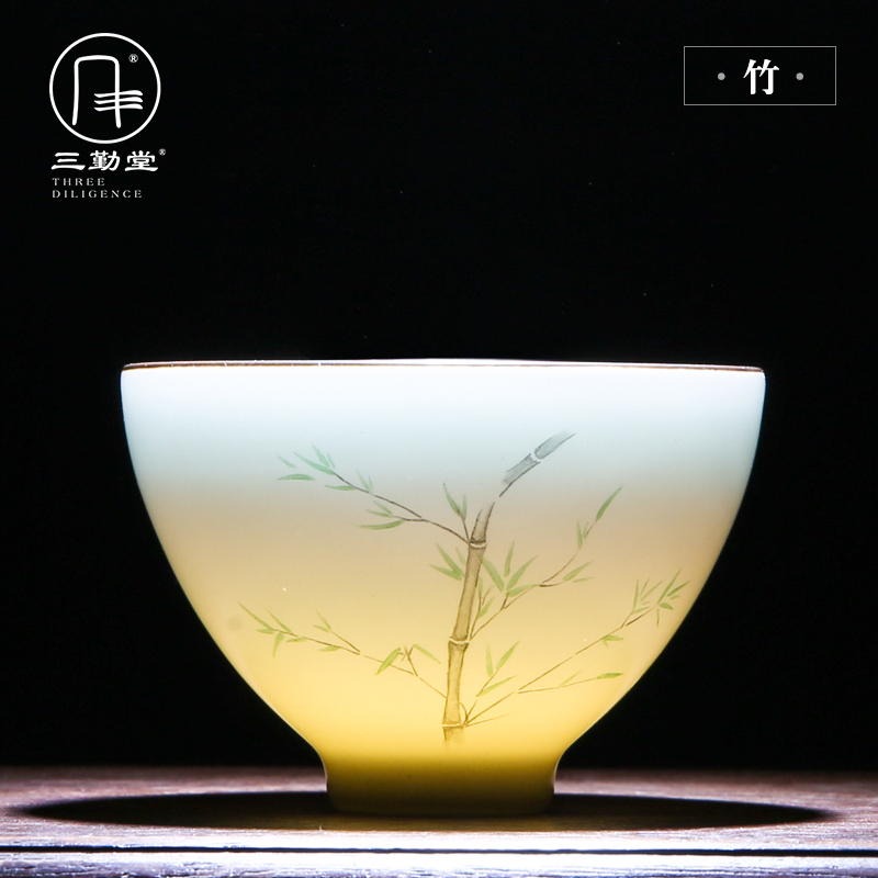 The three frequently kung fu tea cup sample tea cup jingdezhen ceramic celadon pastel by patterns suits for S42051