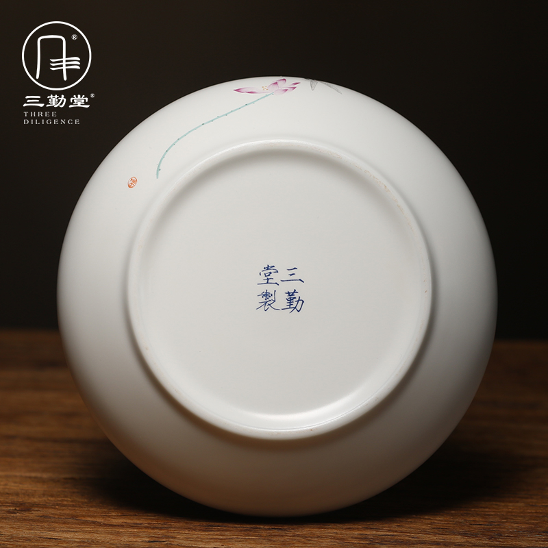 Three frequently hall jingdezhen ceramic tea pot large sealed as cans S52001 pu - erh tea store receives the manual hand - made tea