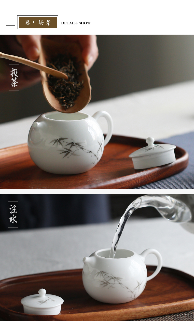 Three frequently tong xi shi filtering pot of flower pot mini office household kung fu tea set S22004 jingdezhen ceramics