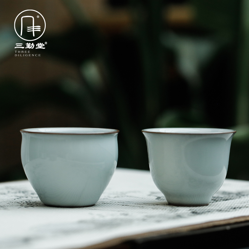 Imperial peace cup bell cup three frequently hall jingdezhen ceramic masters cup sample tea cup tea kungfu tea cup