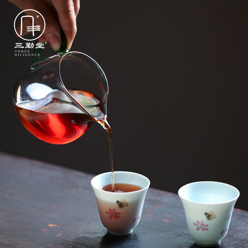 Three Attendance Hall Glass Justice Cup High Boron Silicon Eagle Mouth Handcrafted to Soup Color Anti-Scalding Large Capacity Tea Sea S35007