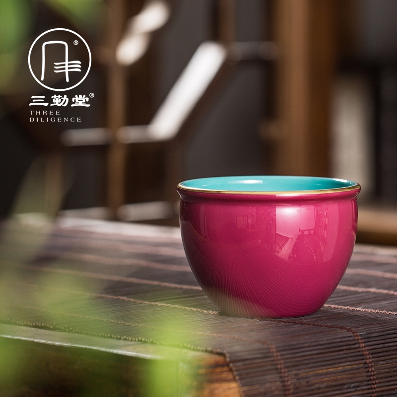 Sanqitang Cup with advanced Chinese tea set Master Cup Single Cup ceramic Jingdezhen kung fu tea set S41007