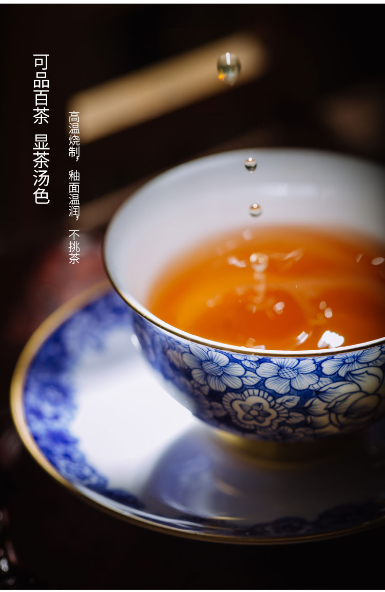 Three frequently hall hand - made of blue and white porcelain tea cups of jingdezhen ceramic sample tea cup kung fu masters cup but small fullness tea cups