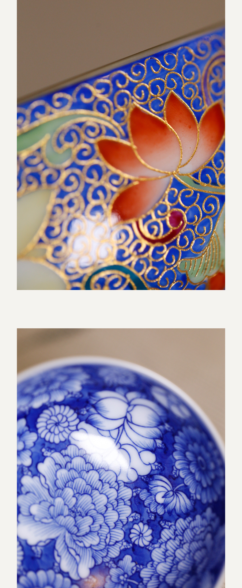 Three frequently in flower is colored enamel wire inlay cup wealth masters cup sample tea cup of jingdezhen ceramic cups