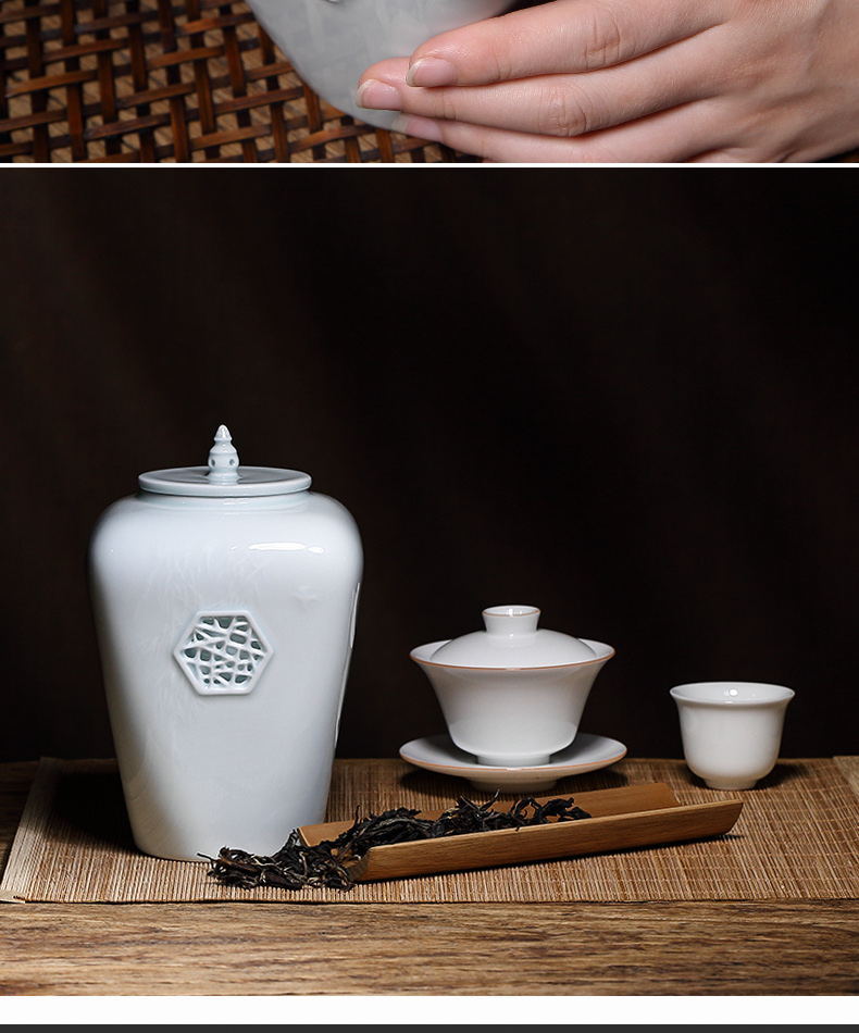 Three frequently hall jingdezhen ceramic seal up tea caddy fixings image more kung fu tea set S51013 POTS of tea storehouse