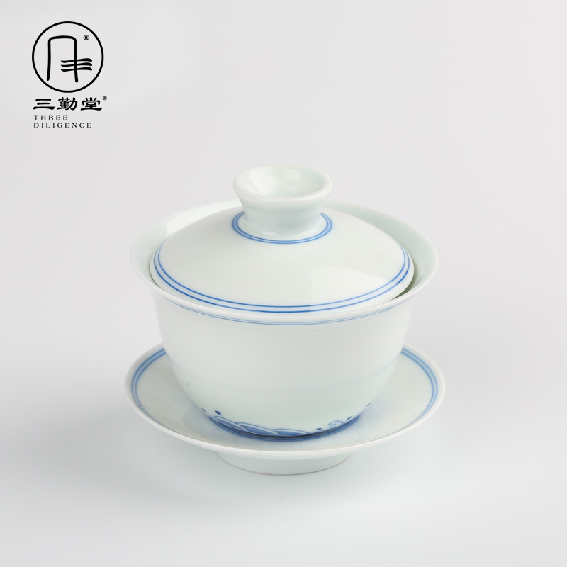 Only three frequently hall ceramic tureen cup bowl jingdezhen kung fu tea water line hand - made S13002 tea machine